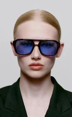 New Solbriller - Kaya - Demi Tortoise (Blue Lens) Solbriller