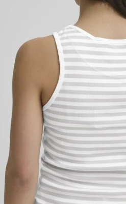 New Top - Altobelli - Blanc de Blanc w. Grey Melange T-shirts & Toppe