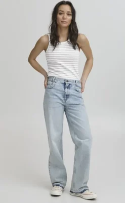 New Top - Altobelli - Blanc de Blanc w. Grey Melange T-shirts & Toppe