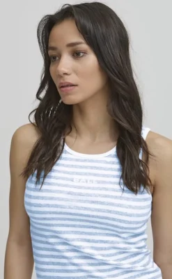 New Top - Altobelli - Blanc de Blanc w. Powder Blue T-shirts & Toppe