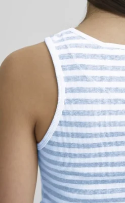 New Top - Altobelli - Blanc de Blanc w. Powder Blue T-shirts & Toppe