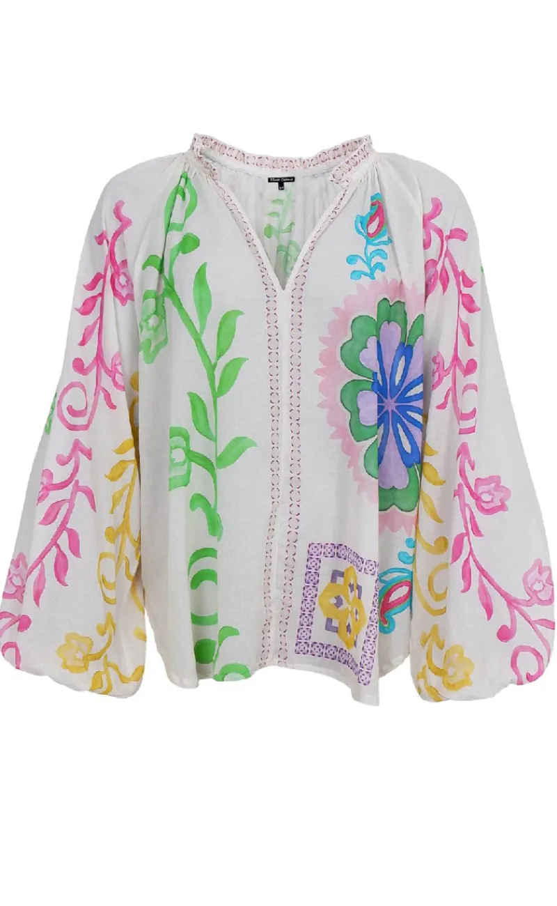 Bluse - Sun - White Flower Bluser