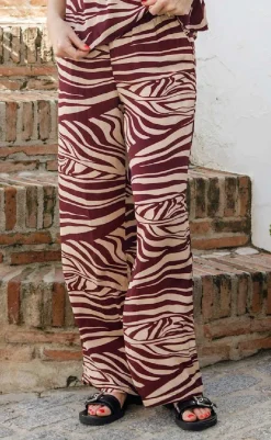 Discount Bukser - Luna - Berry Zebra Bukser & Jeans