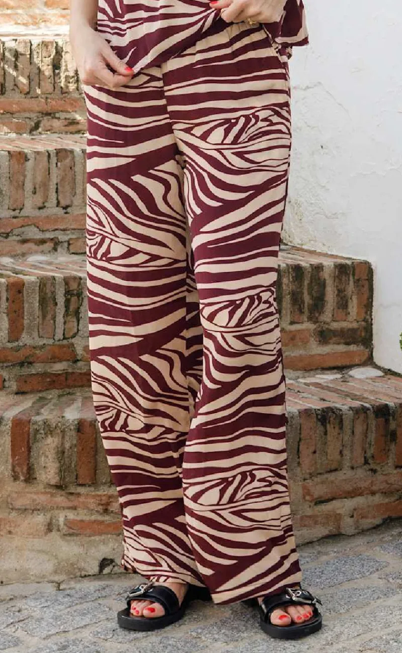 Discount Bukser - Luna - Berry Zebra Bukser & Jeans