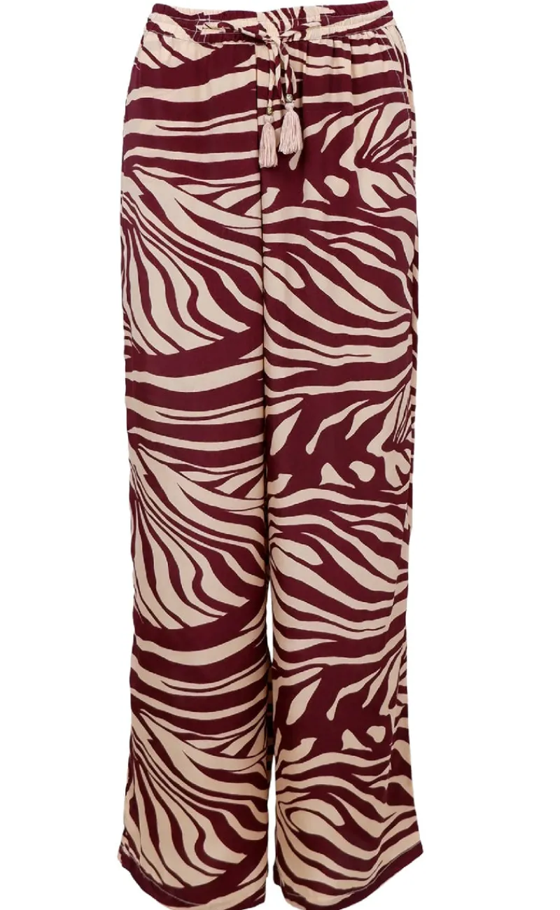 Discount Bukser - Luna - Berry Zebra Bukser & Jeans