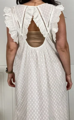 Discount Kjole - Mie Frill - White Kjoler