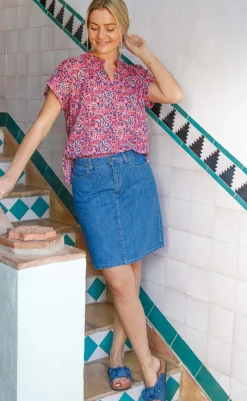 Hot Nederdel - Nettie - Mid Blue Wash Nederdele