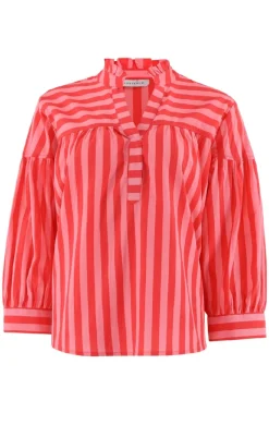 Clearance Bluse - Ida - Stribe Pink Bluser