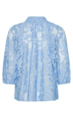 Hot Bluse - Sia Big Lace - Sky Blue Bluser