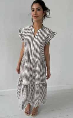 Discount Kjole - Bea - Brown Stripe Kjoler
