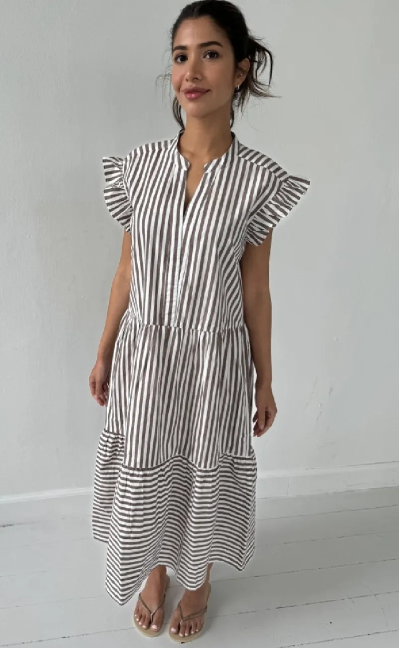 Discount Kjole - Bea - Brown Stripe Kjoler