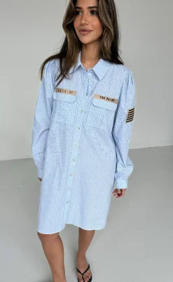 Kjole - Mili Stripe Patch - Blue Stripe Kjoler