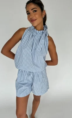 Clearance Shorts - Lis - Blue Stripe Shorts