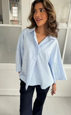 Sale Skjorte - Klara - Blue Stripe Skjorter