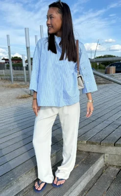 Sale Skjorte - Klara - Blue Stripe Skjorter