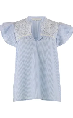 Discount Top - Christel - Blue Stripe T-shirts & Toppe