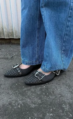 Clearance Ballerinaer - Future Vibes - Black Denim Loafers & Ballerinaer