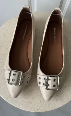 Online Ballerina - The Reason Why - Creme Croc Loafers & Ballerinaer
