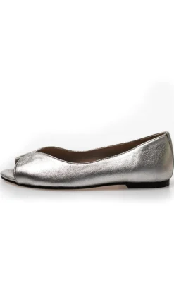 Clearance Ballerina - Like A Melody Metallic - White Gold Loafers & Ballerinaer