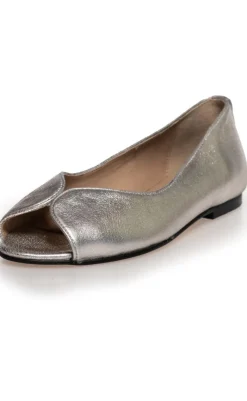 Clearance Ballerina - Like A Melody Metallic - White Gold Loafers & Ballerinaer