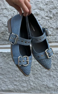 New Ballerinaer - Future Vibes - Blue Denim Loafers & Ballerinaer