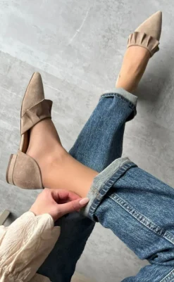 Discount Loafers / Ballerina - New Romance Suede - Beige Loafers & Ballerinaer