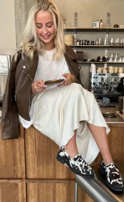 Outlet Loafers - Celina - White/Brown Loafers & Ballerinaer