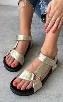 Sandaler - Carrie Leather - Gold Sandaler