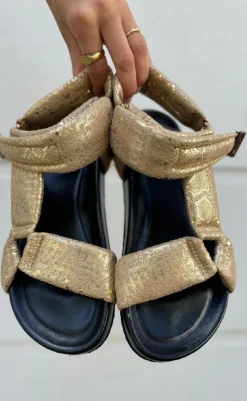 Clearance Sandaler - Carrie Moon - Gold Snake Sandaler