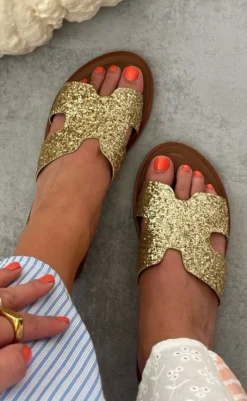 Sale Sandaler - Ivy - Gold Glitter Sandaler