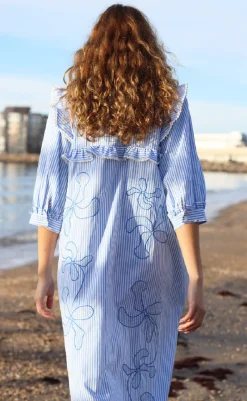 Outlet Kjole - Cody - White Blue Stripe Kjoler