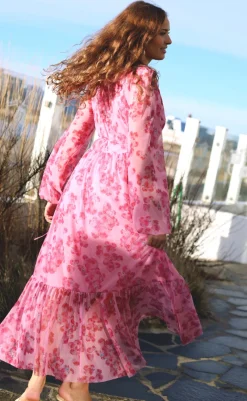 Best Kjole - Debbie - Pink Roses Kjoler