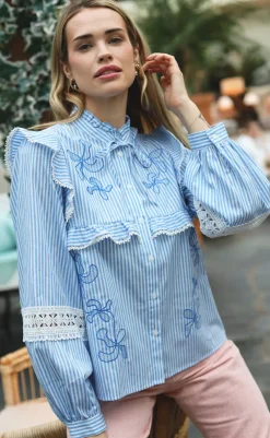 Discount Skjorte - Cody - White Blue Stripe Skjorter