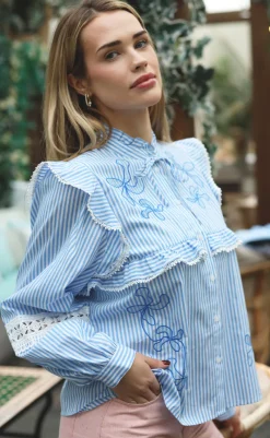 Discount Skjorte - Cody - White Blue Stripe Skjorter