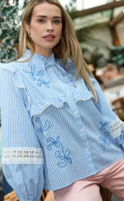 Discount Skjorte - Cody - White Blue Stripe Skjorter