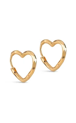 Sale Øreringe - Organic Heart Small - Gold Colour Smykker