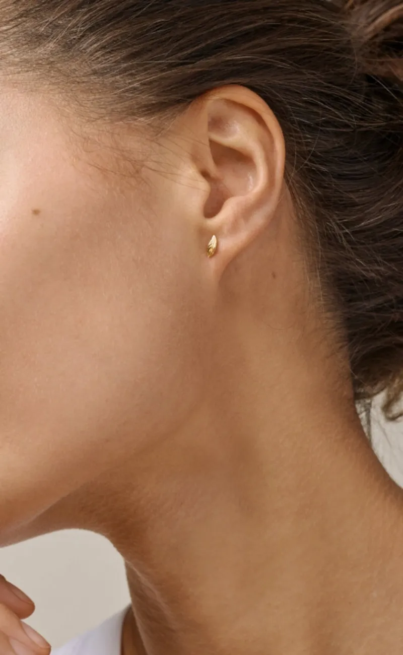 Hot Øreringe - Organic Leaf - Gold Colour Smykker