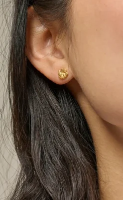 Outlet Øreringe - Studs Organic Clover - Gold Colour Smykker
