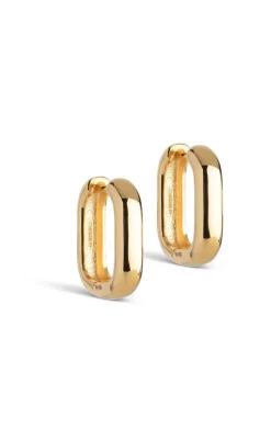 Discount ENAMEL -Copenhagen Øreringe - Hoops Square - Gold Colour Smykker