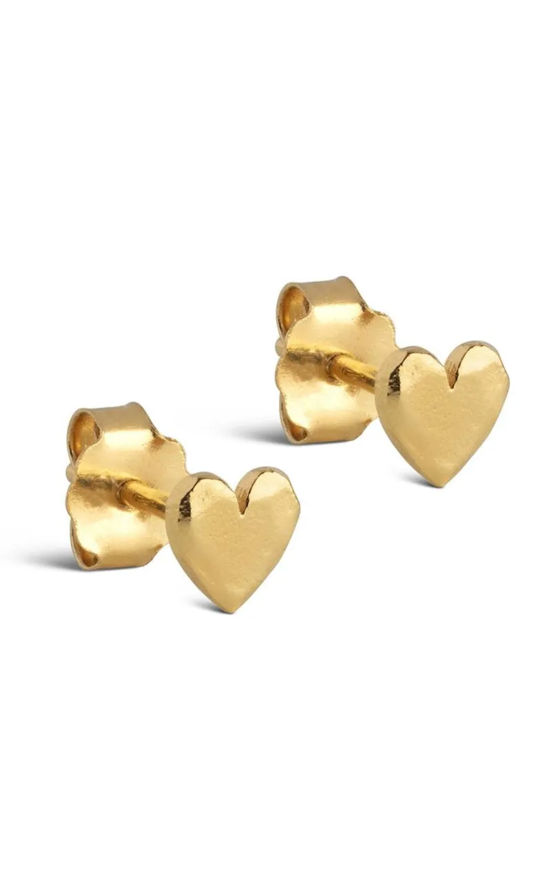 Sale Øreringe - Studs Heart - Gold Colour Smykker