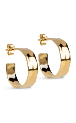 Outlet Øreringe - Sandra Wide - Forgyldt Smykker