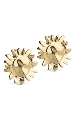 Online Øreringe - Studs Large Sunshine - Gold Colour Smykker