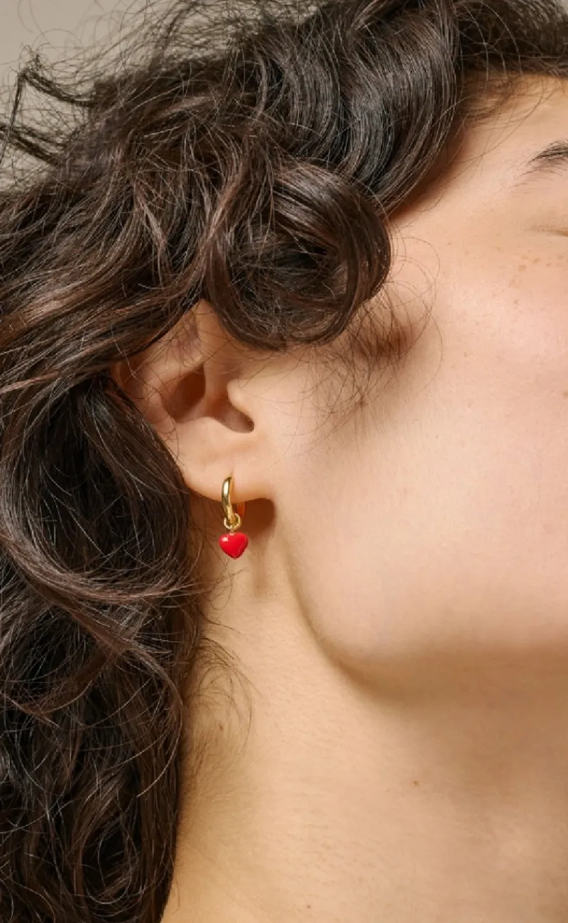 Outlet Øreringe - Amore Hoops - Red Smykker