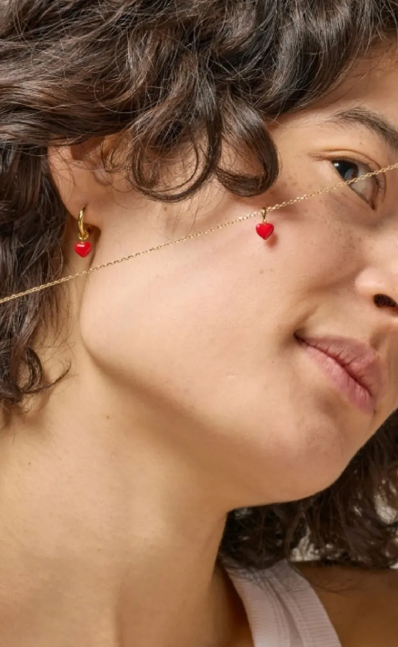 Outlet Øreringe - Amore Hoops - Red Smykker