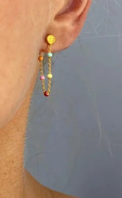 Discount Øreringe - Lola - Rainbow Gold Colour Smykker