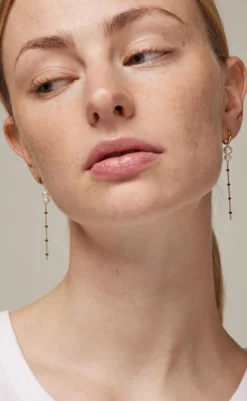 Outlet Øreringe - Lola Double Pearl Hoops  - Copper Smykker