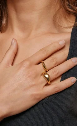 Discount Ring - Agnete Large - Gold Colour Smykker