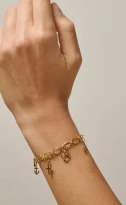 Online Vedhæng - Golden Cross - Gold Colour Smykker