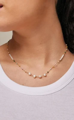 Discount Enamel Halskæde - Lola Perla - Dreamy/Pearl Smykker