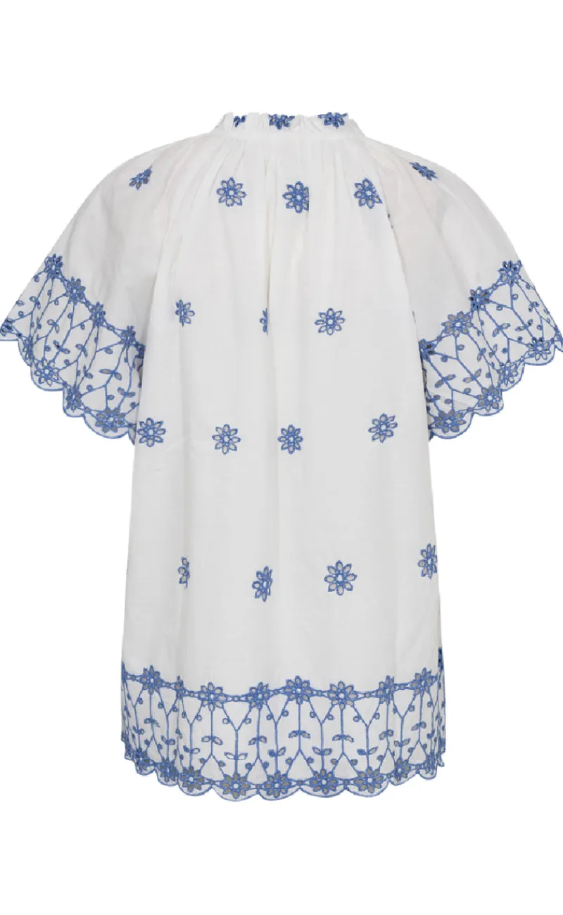 Hot Bluse - Didi - Brilliant White w. Deep Ultrama Bluser